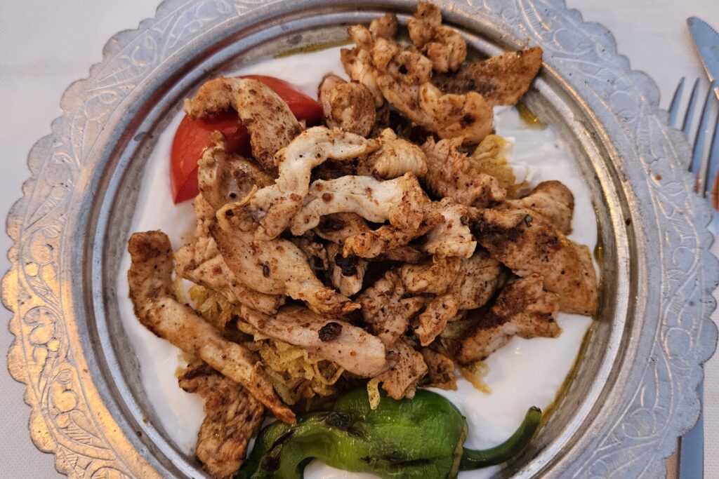 Chicken iskender kebab