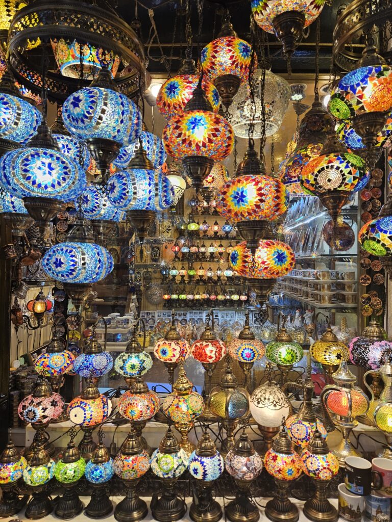 Colourful lights in the Grand Bazaar