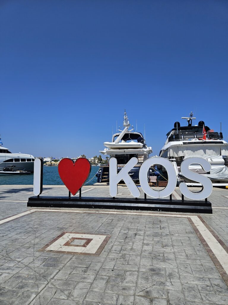 I love Kos sign near Kos harbour