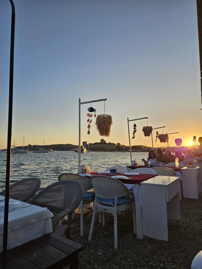 Sunset dinner with views of Bodrum Castle