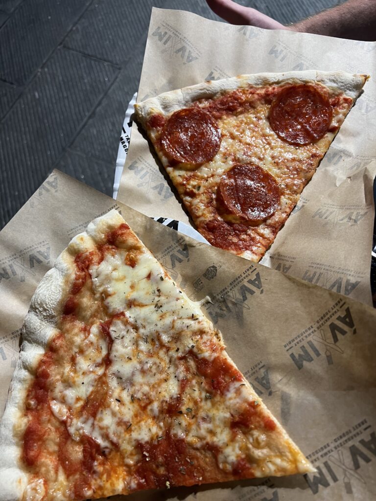 Slice of pizza from Riomaggiore