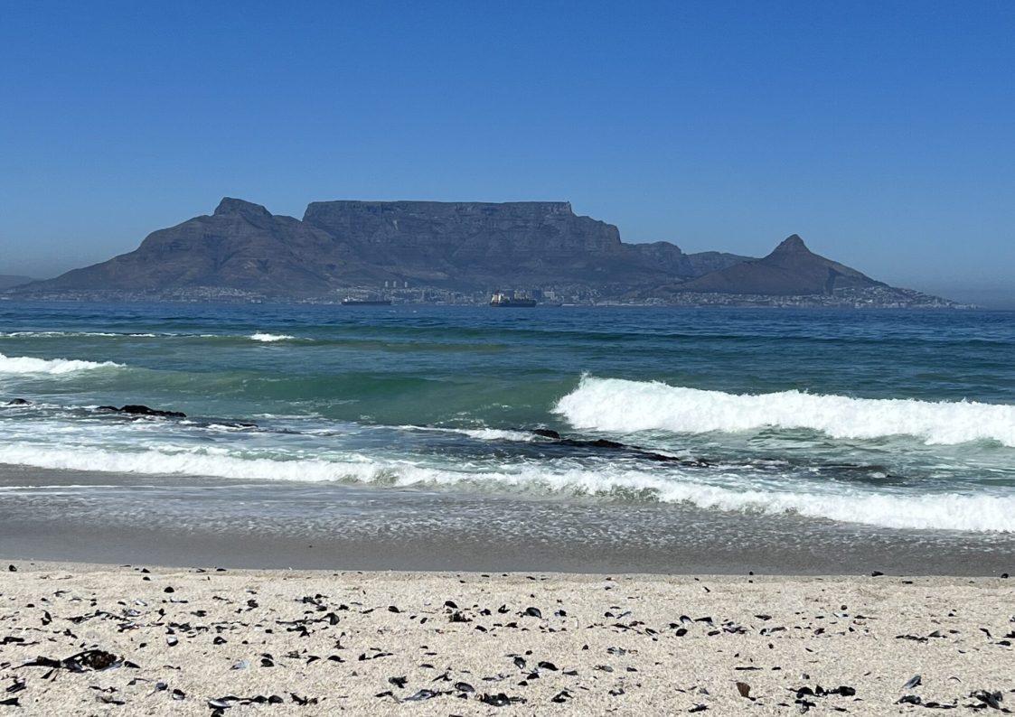 Table Mountain from small bay beach